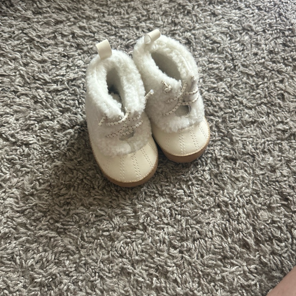 Carter's White Fuzzy Kids Boots